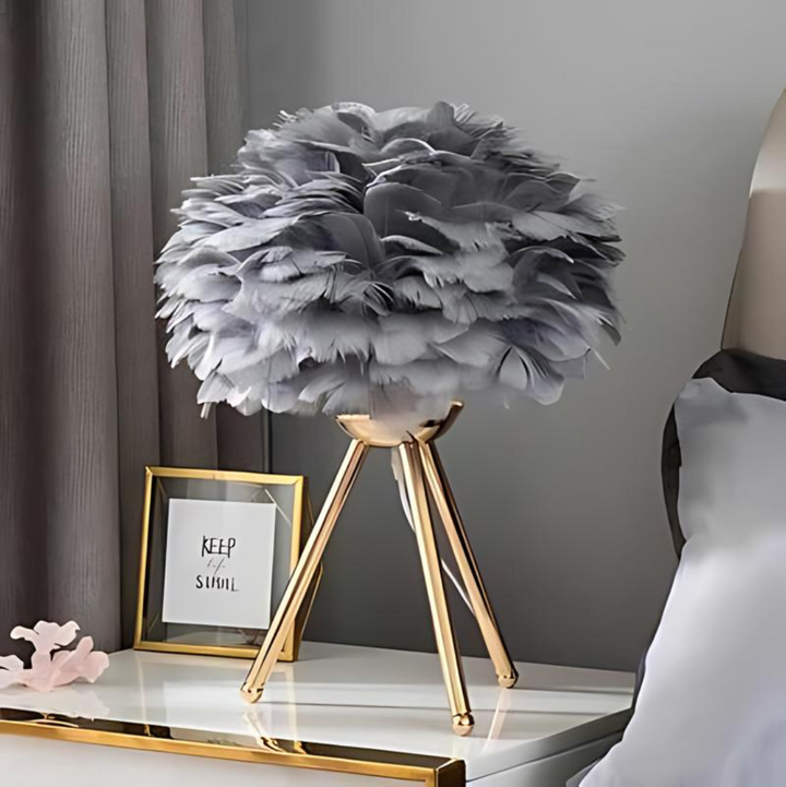 Dimbare Tafellamp met Luxe veren