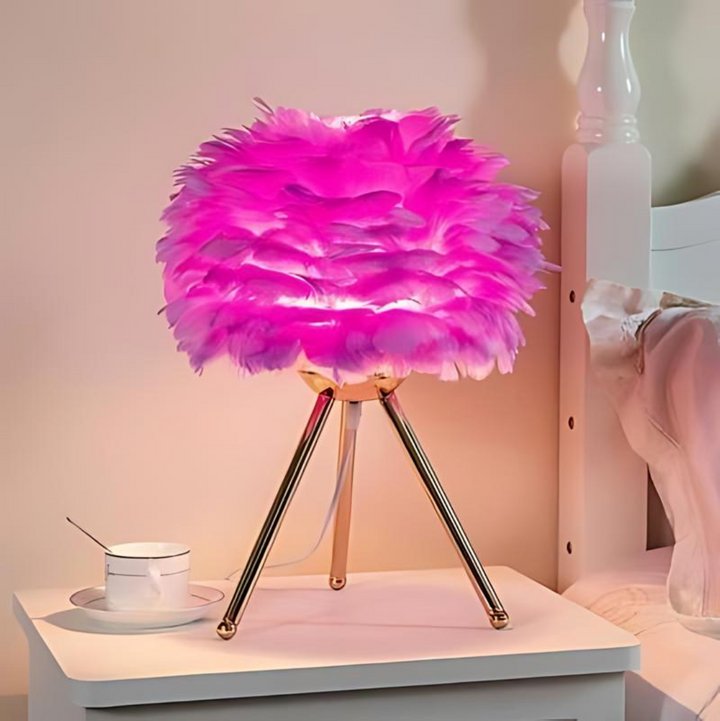 Dimbare Tafellamp met Luxe veren