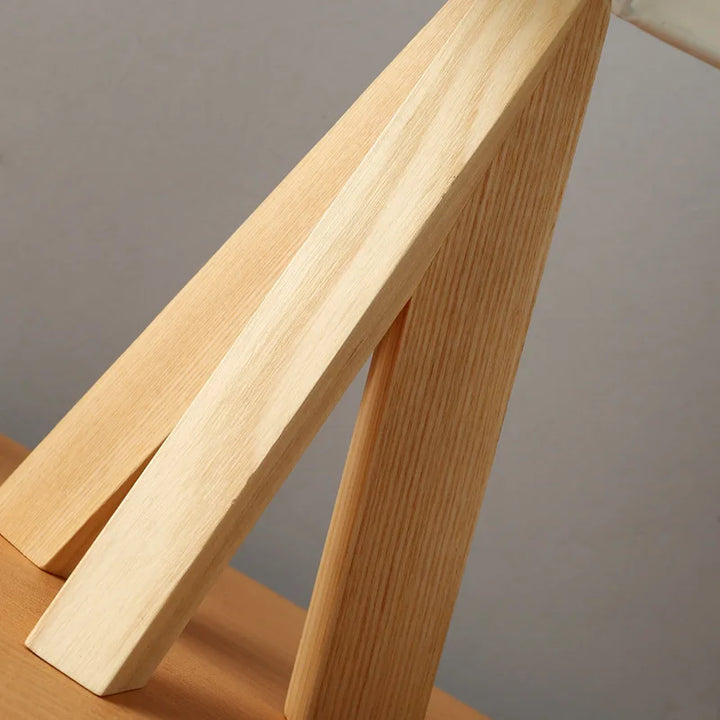 Scandinavische Tafellamp met houten voet